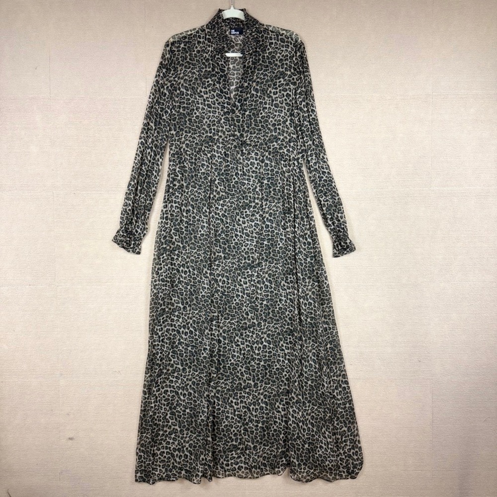 The Kooples Leopard Print Smocked Maxi Dress FR 2 New With Tags LEO01